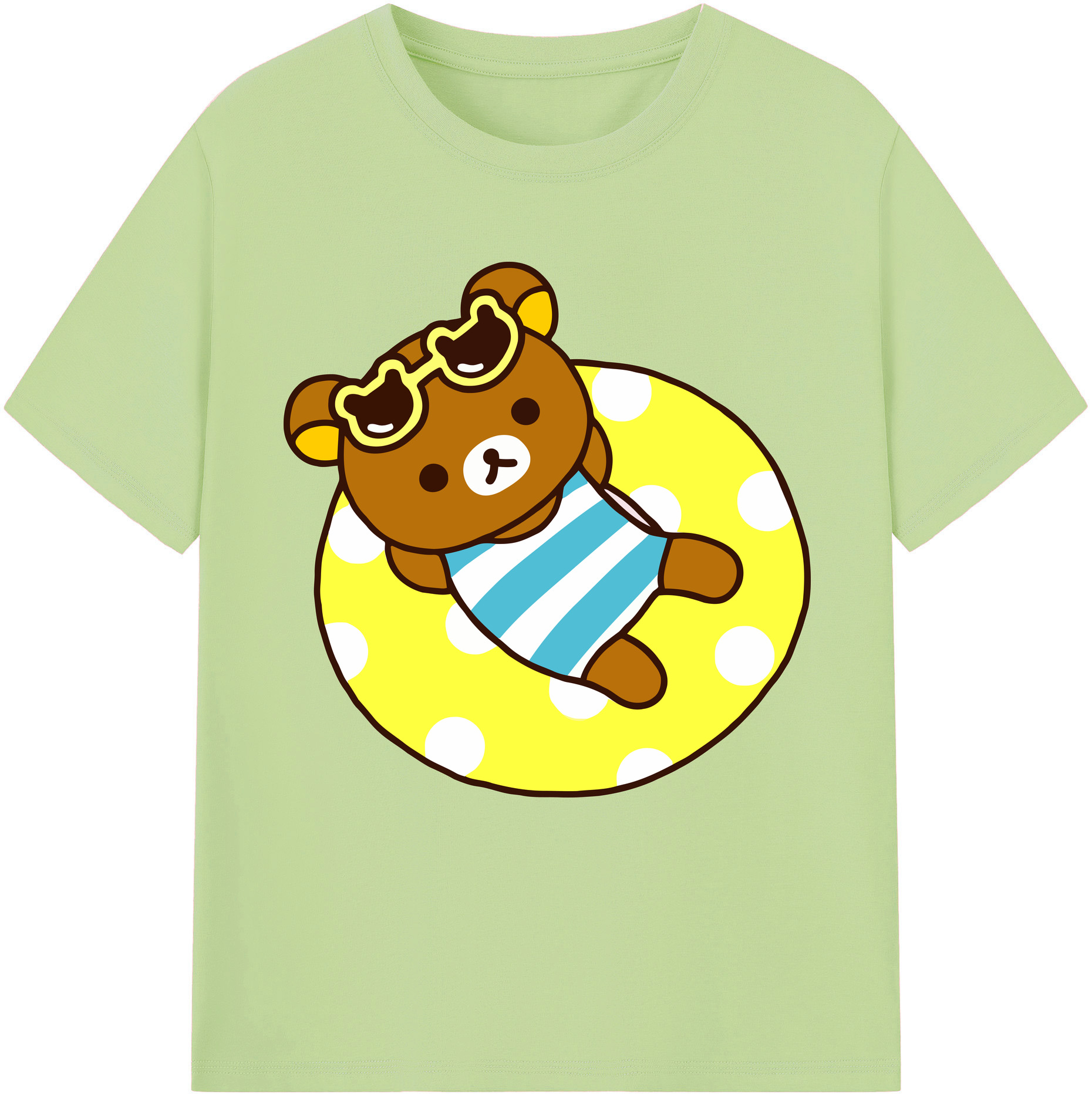 （画像用） リラックマ リラックマ キイロイトリ Rilakkuma Korilakkuma Kiiroitori 綿100％半袖Tシャツ（フロントプリント）
